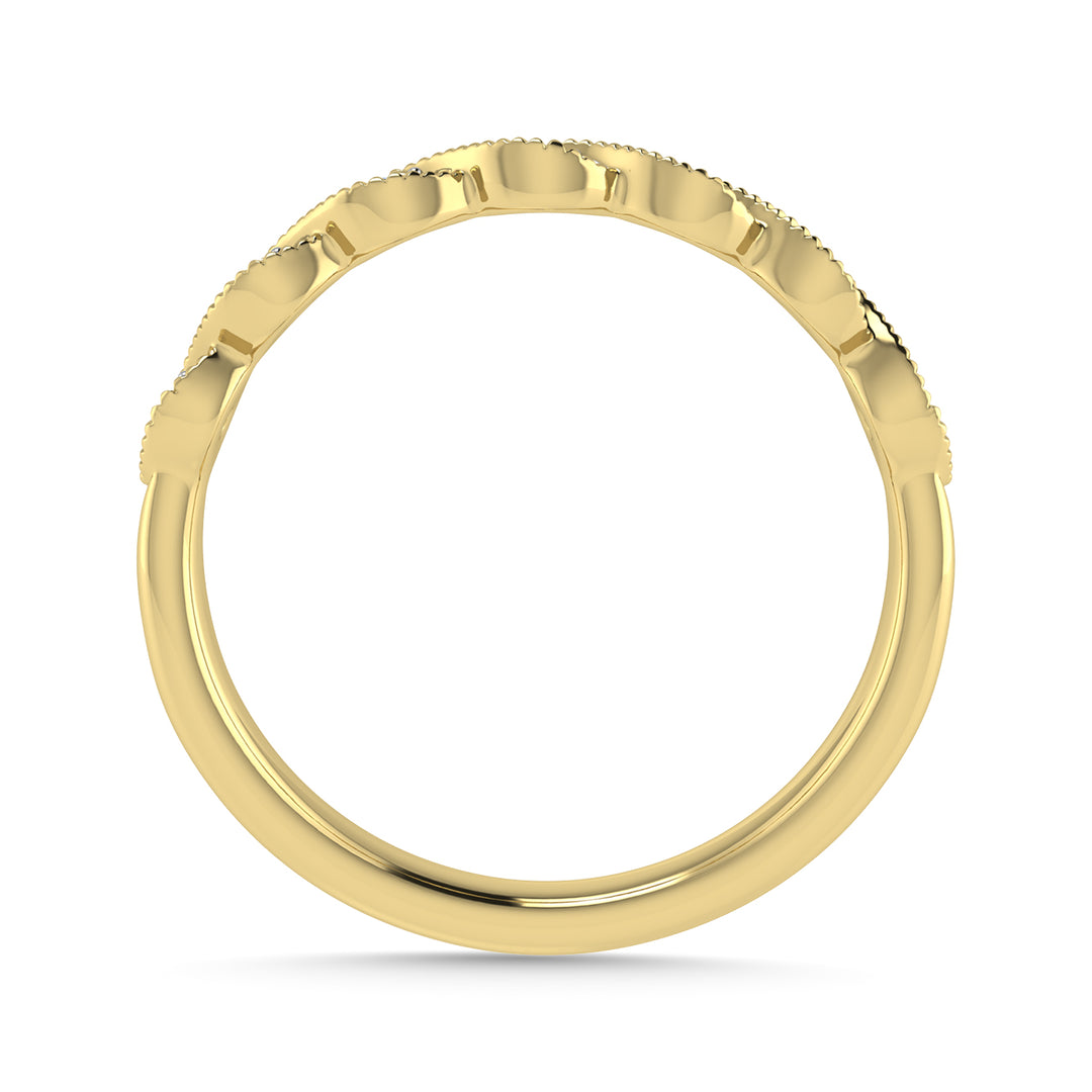 Diamante 1/20 Ct.Tw. Banda apilada en oro amarillo de 10 quilates