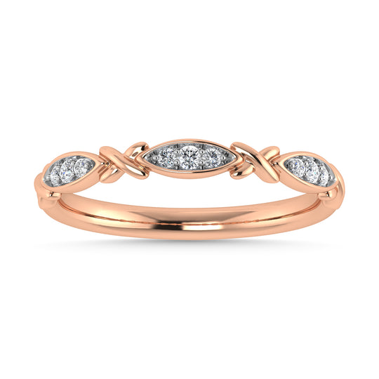 Diamante 1/20 Ct.Tw. Banda apilable en oro rosa de 10 quilates