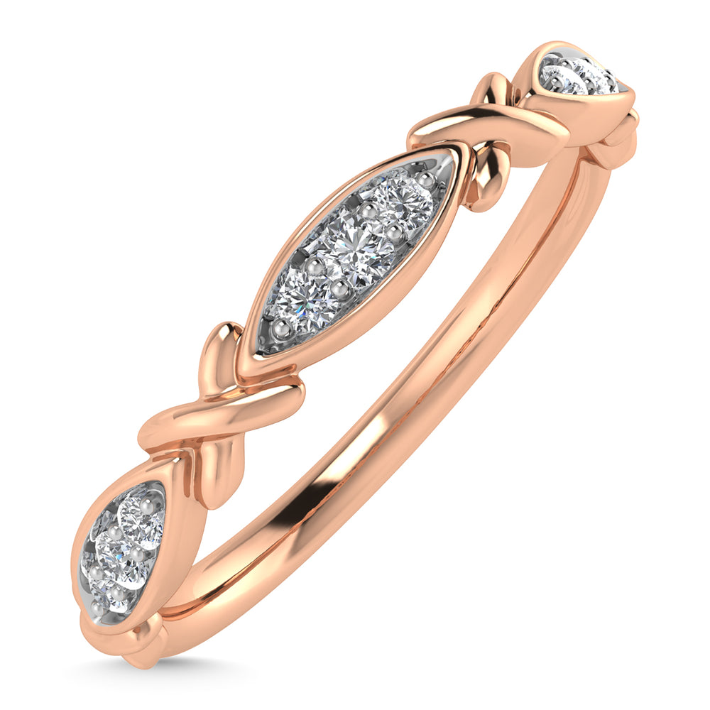 Diamante 1/20 Ct.Tw. Banda apilable en oro rosa de 10 quilates