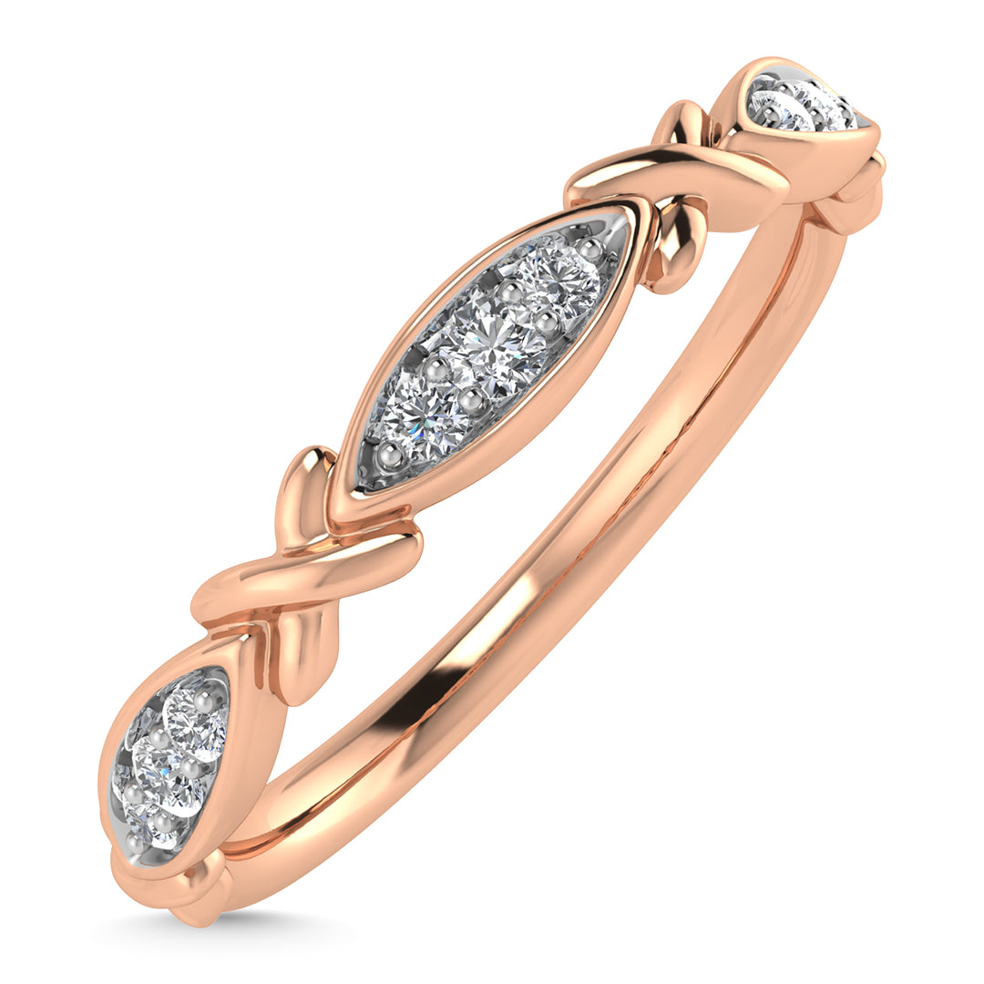 Diamante 1/20 Ct.Tw. Banda apilable en oro rosa de 10 quilates