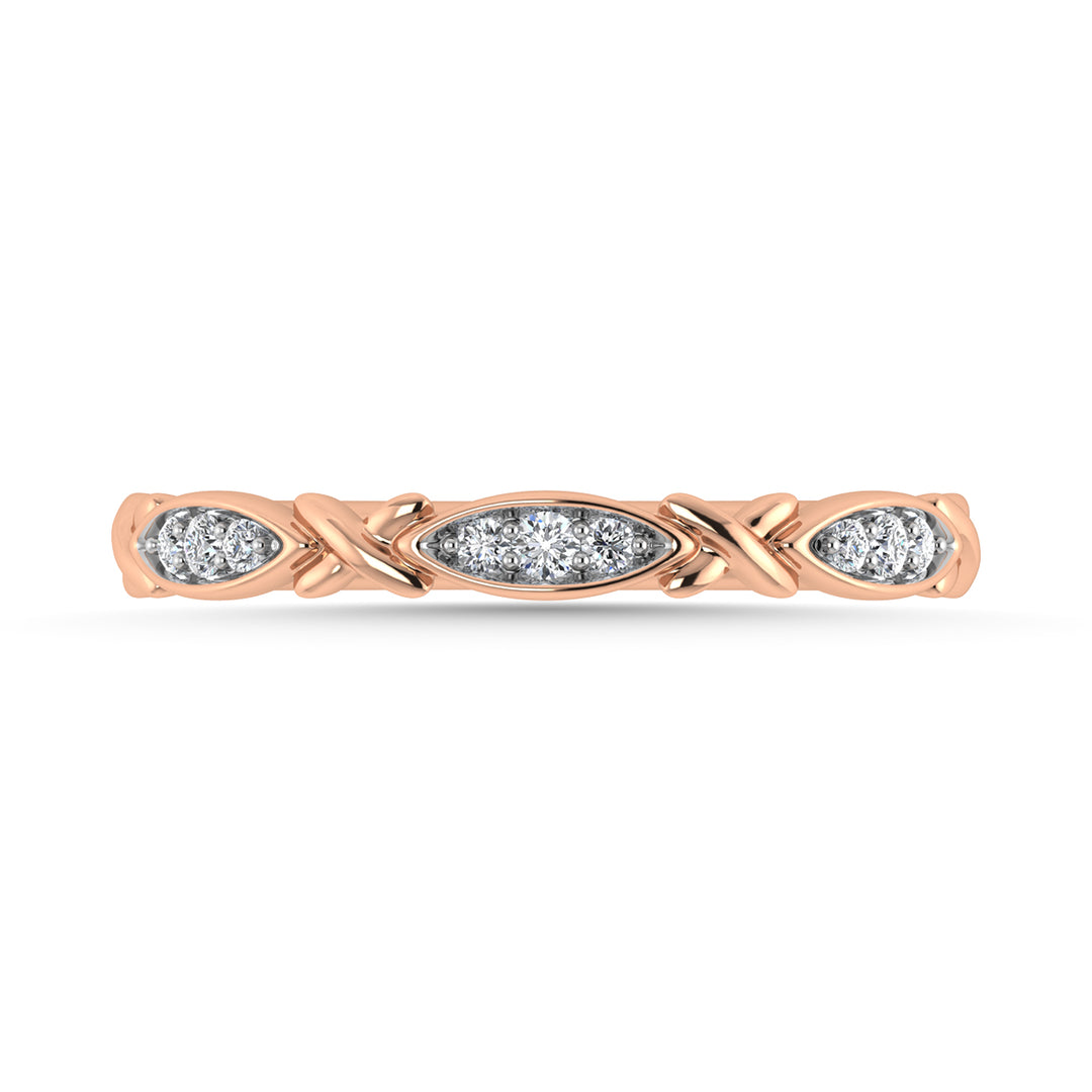 Diamante 1/20 Ct.Tw. Banda apilable en oro rosa de 10 quilates