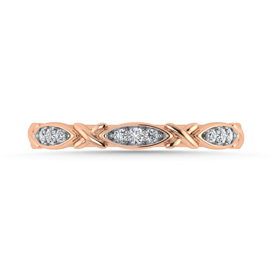 Diamante 1/20 Ct.Tw. Banda apilable en oro rosa de 10 quilates