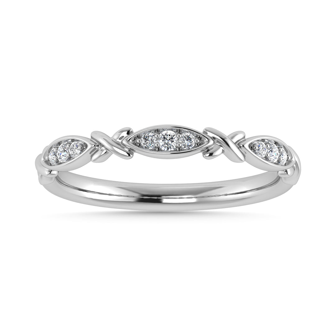 Diamante 1/20 Ct.Tw. Banda apilada en oro blanco de 10 quilates