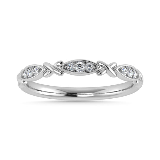 Diamante 1/20 Ct.Tw. Banda apilada en oro blanco de 10 quilates