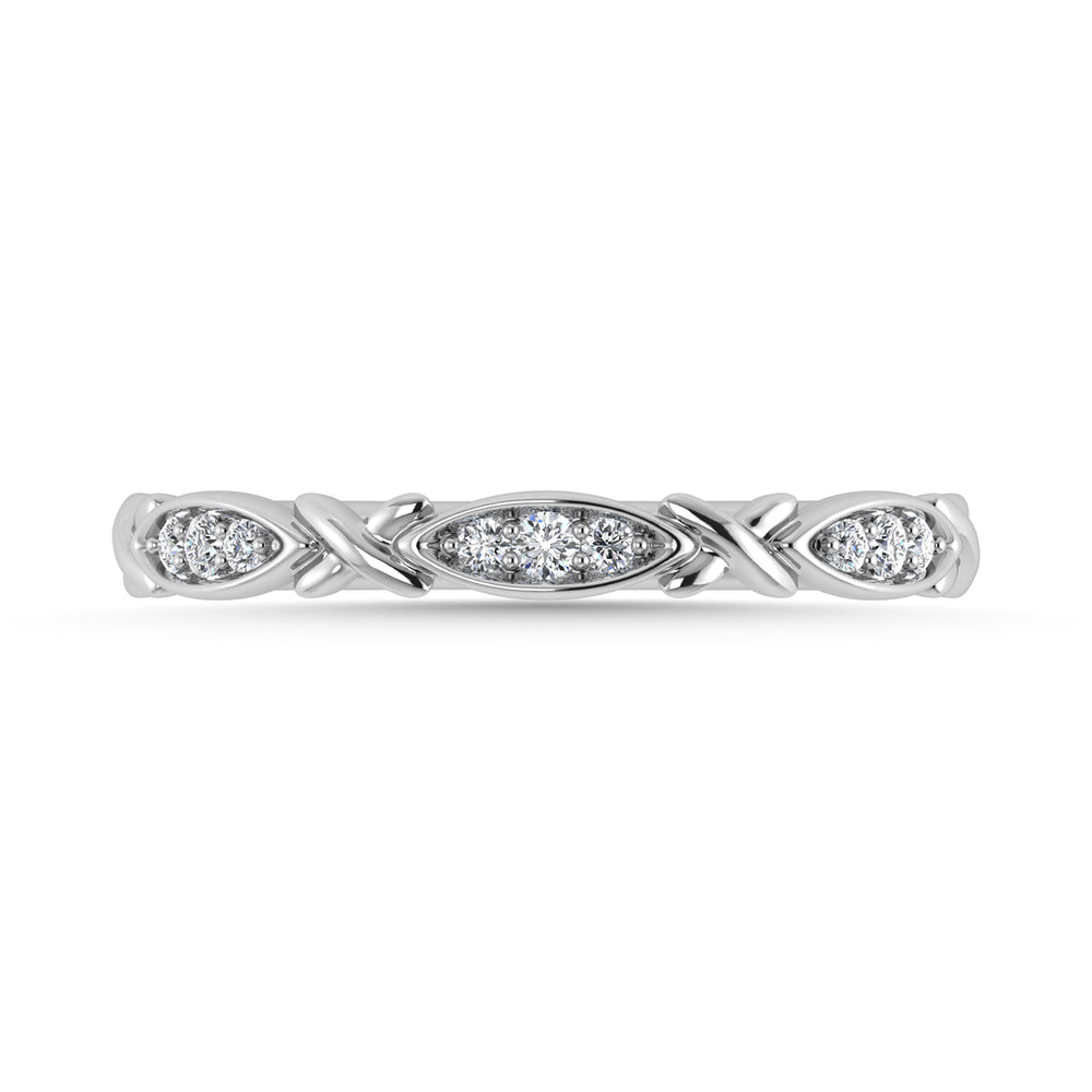Diamante 1/20 Ct.Tw. Banda apilada en oro blanco de 10 quilates