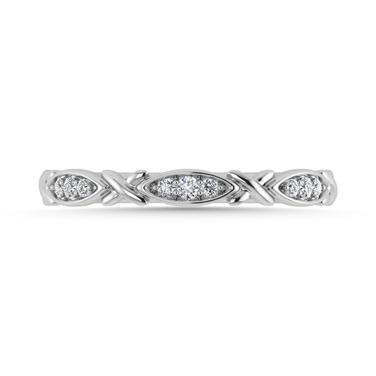 Diamante 1/20 Ct.Tw. Banda apilada en oro blanco de 10 quilates