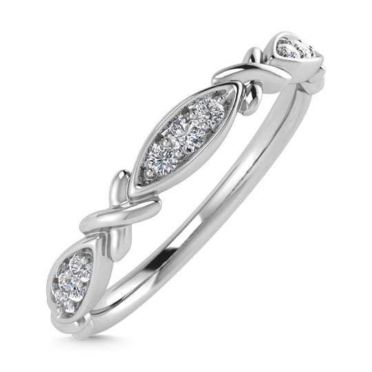 Diamante 1/20 Ct.Tw. Banda apilada en oro blanco de 10 quilates
