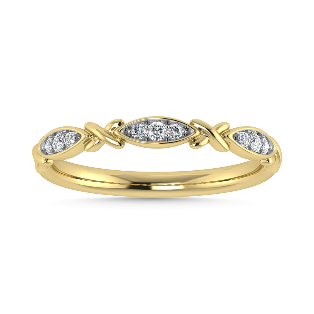 Diamante 1/20 Ct.Tw. Banda apilada en oro amarillo de 10 quilates