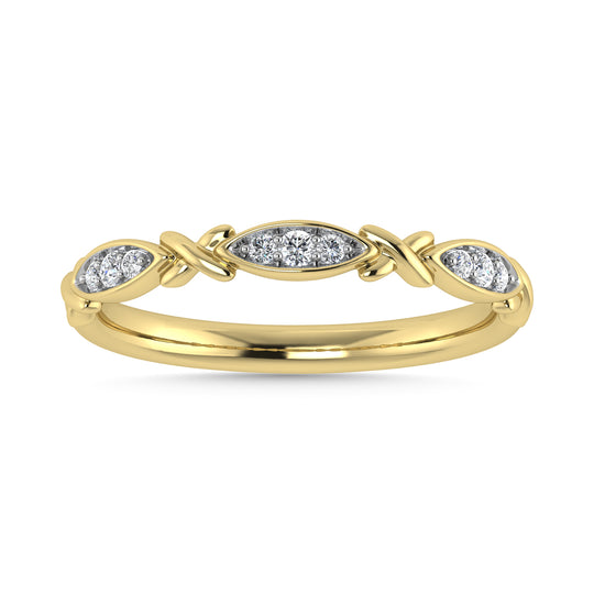 Diamante 1/20 Ct.Tw. Banda apilada en oro amarillo de 10 quilates