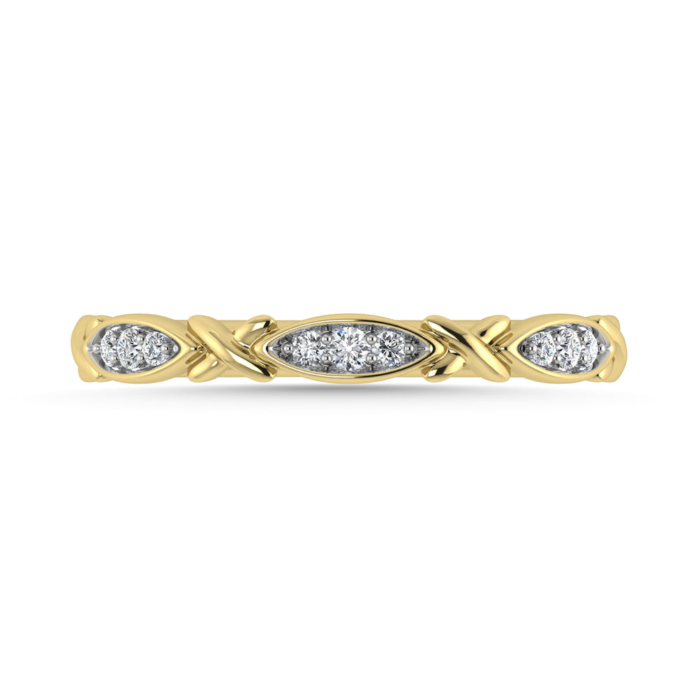 Diamante 1/20 Ct.Tw. Banda apilada en oro amarillo de 10 quilates