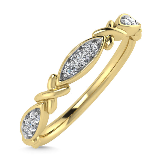Diamante 1/20 Ct.Tw. Banda apilada en oro amarillo de 10 quilates