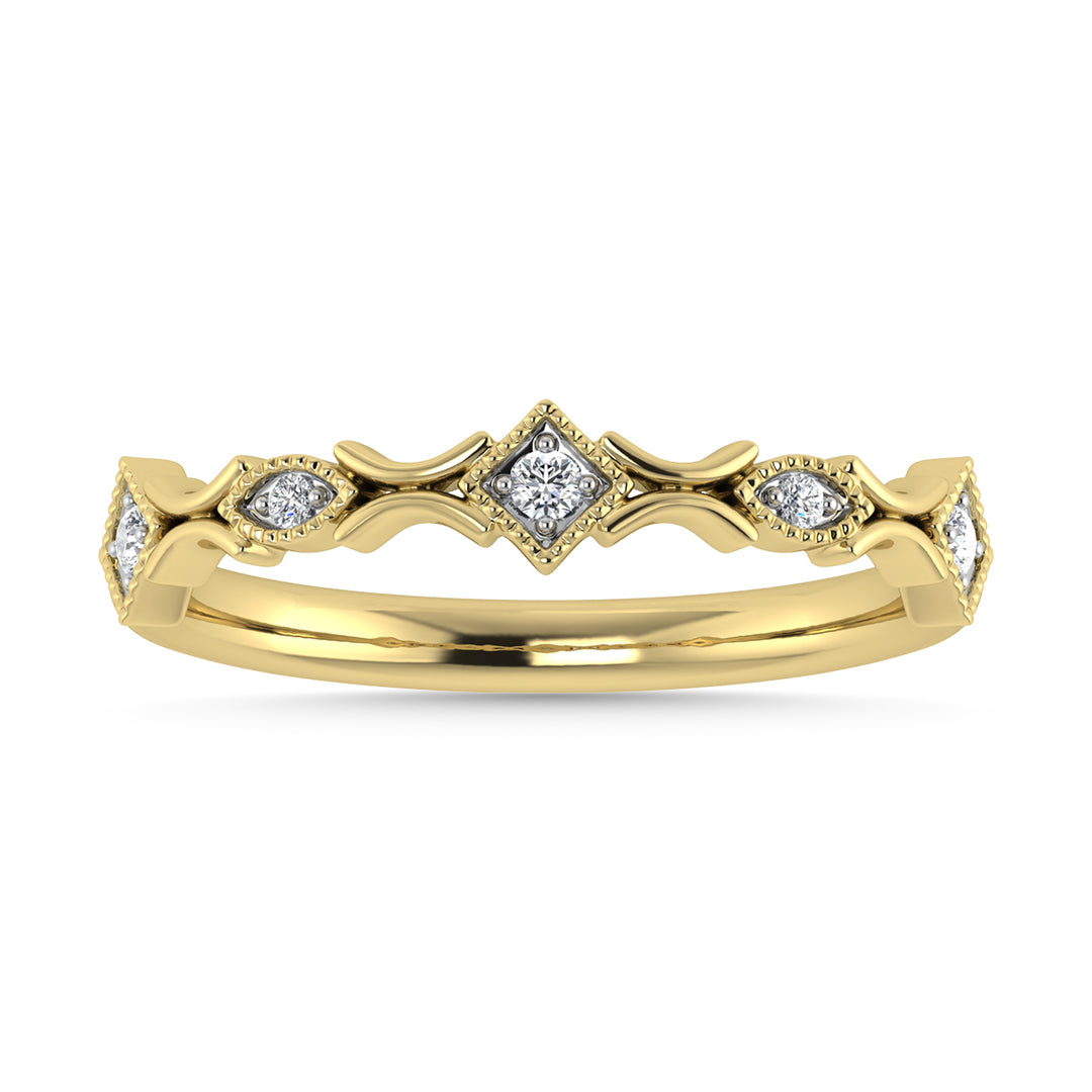 Diamante 1/20 Ct.Tw. Banda apilada en oro amarillo de 10 quilates