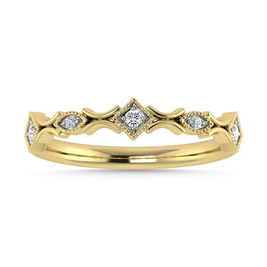 Diamante 1/20 Ct.Tw. Banda apilada en oro amarillo de 10 quilates