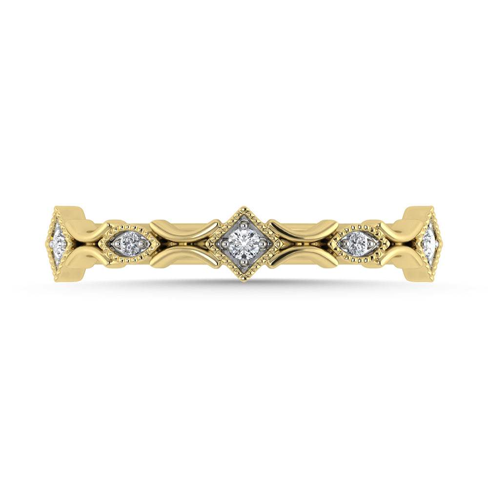 Diamante 1/20 Ct.Tw. Banda apilada en oro amarillo de 10 quilates