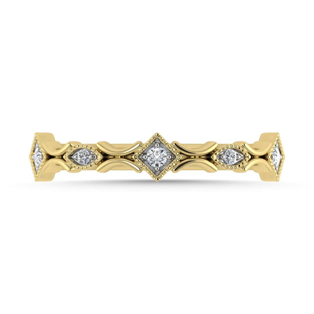 Diamante 1/20 Ct.Tw. Banda apilada en oro amarillo de 10 quilates