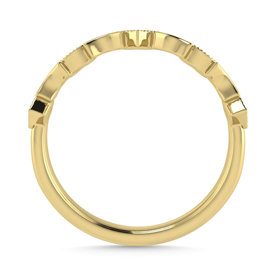 Diamante 1/20 Ct.Tw. Banda apilada en oro amarillo de 10 quilates