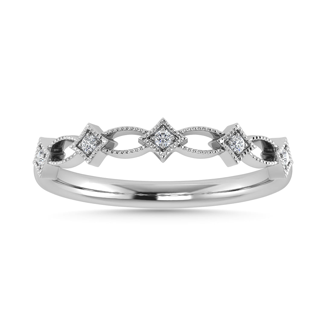 Diamante 1/20 Ct.Tw. Banda apilada en oro blanco de 10 quilates