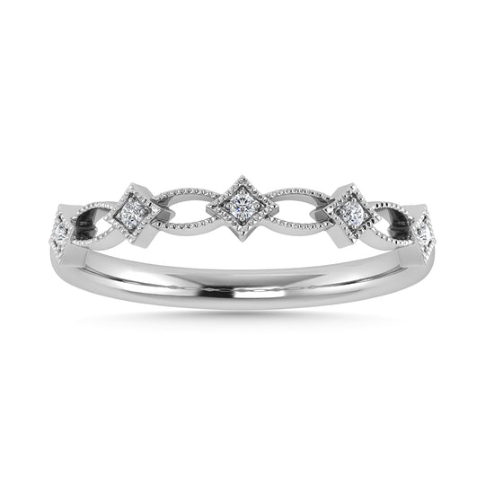 Diamante 1/20 Ct.Tw. Banda apilada en oro blanco de 10 quilates