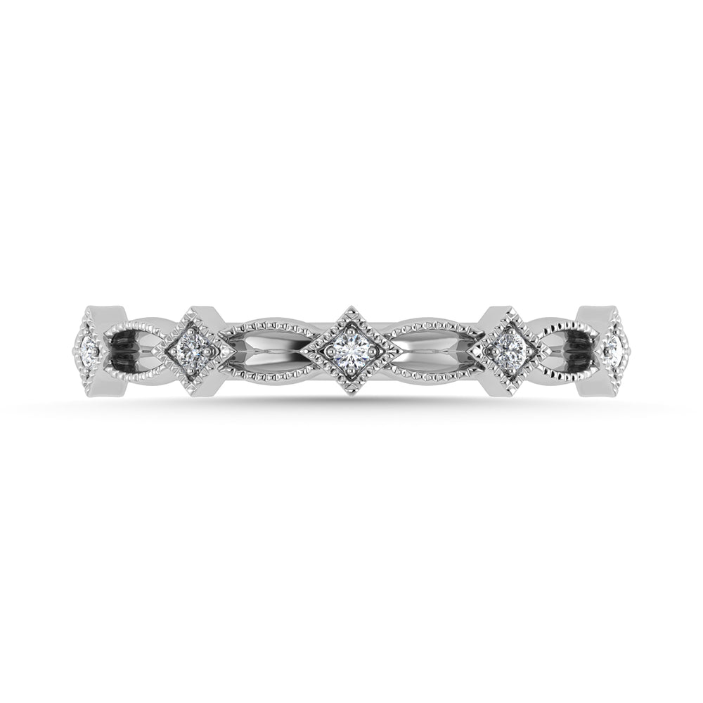Diamante 1/20 Ct.Tw. Banda apilada en oro blanco de 10 quilates
