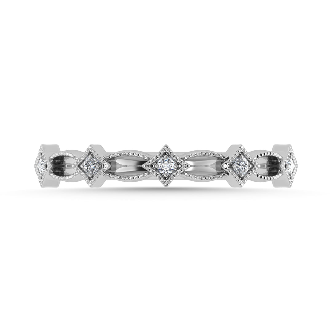 Diamante 1/20 Ct.Tw. Banda apilada en oro blanco de 10 quilates