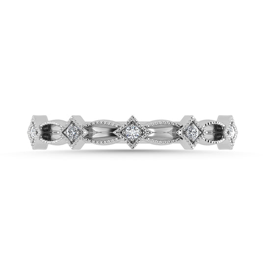 Diamante 1/20 Ct.Tw. Banda apilada en oro blanco de 10 quilates