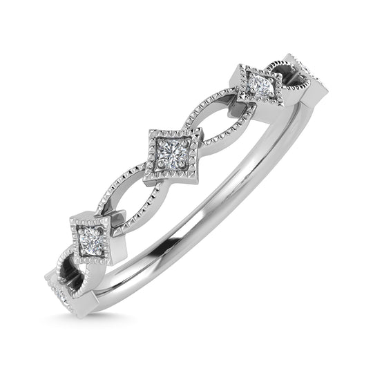Diamante 1/20 Ct.Tw. Banda apilada en oro blanco de 10 quilates