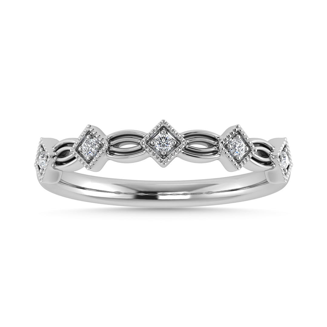Diamante 1/20 Ct.Tw. Banda apilada en oro blanco de 10 quilates
