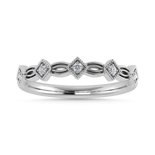 Diamante 1/20 Ct.Tw. Banda apilada en oro blanco de 10 quilates