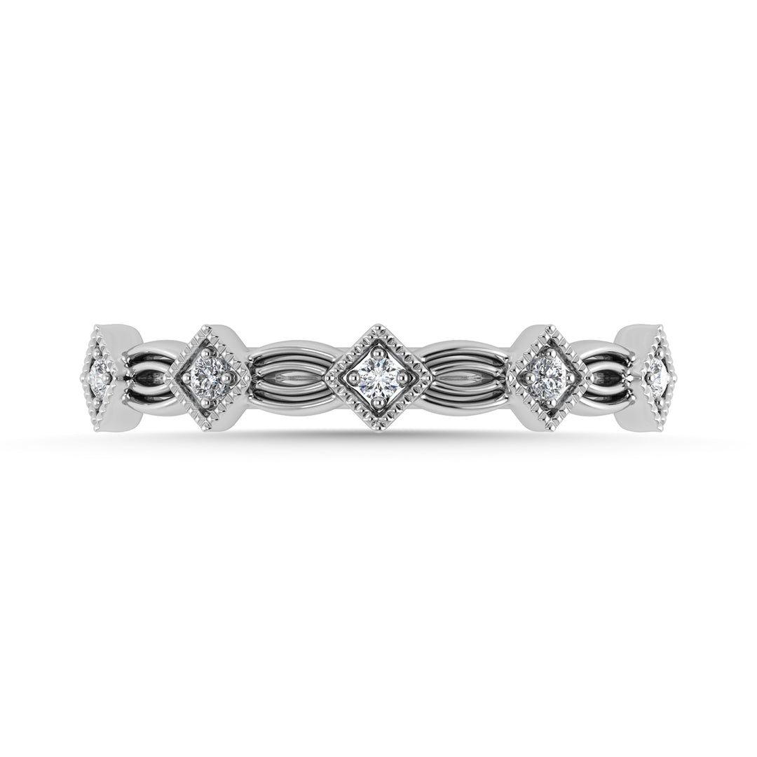 Diamante 1/20 Ct.Tw. Banda apilada en oro blanco de 10 quilates