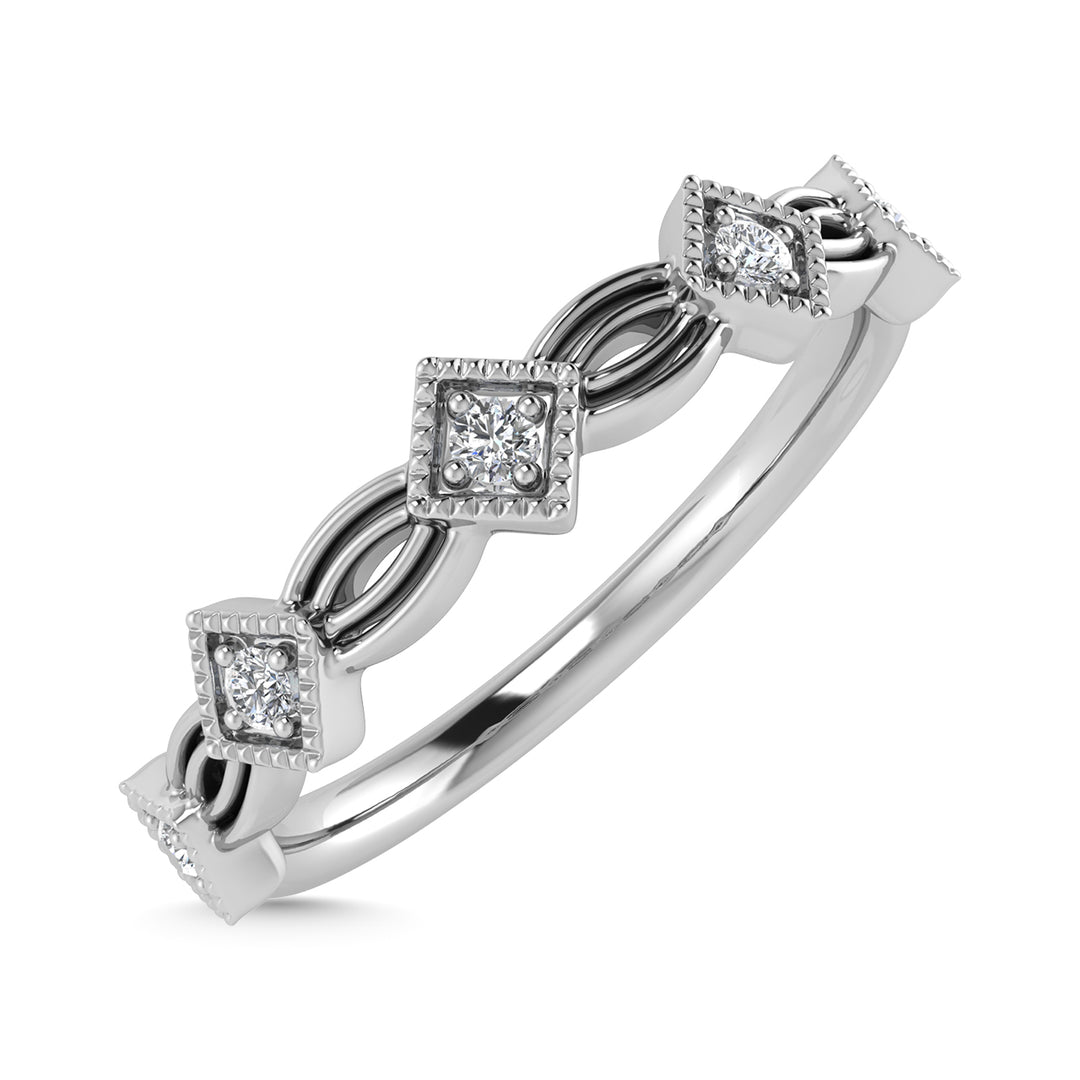 Diamante 1/20 Ct.Tw. Banda apilada en oro blanco de 10 quilates