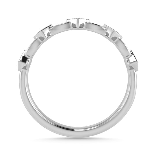 Diamante 1/20 Ct.Tw. Banda apilada en oro blanco de 10 quilates