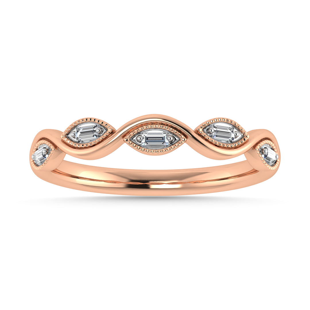 Diamante 1/20 Ct.Tw. Banda apilable en oro rosa de 10 quilates