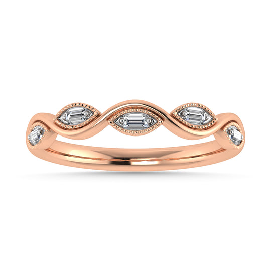 Diamante 1/20 Ct.Tw. Banda apilable en oro rosa de 10 quilates