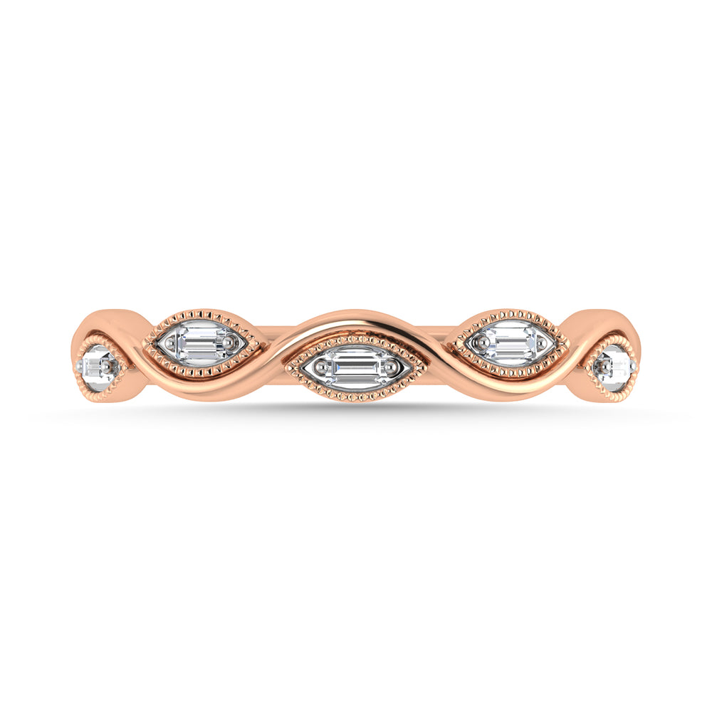 Diamante 1/20 Ct.Tw. Banda apilable en oro rosa de 10 quilates