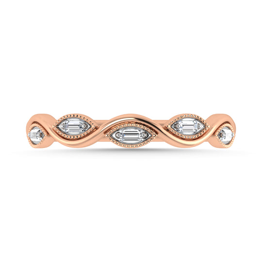 Diamante 1/20 Ct.Tw. Banda apilable en oro rosa de 10 quilates