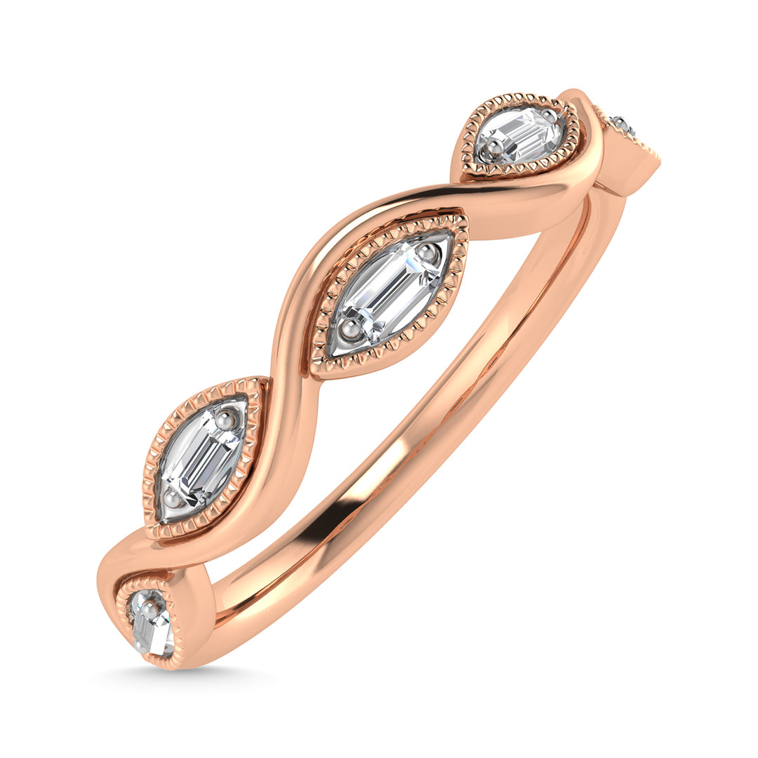 Diamante 1/20 Ct.Tw. Banda apilable en oro rosa de 10 quilates