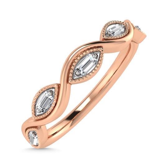 Diamante 1/20 Ct.Tw. Banda apilable en oro rosa de 10 quilates