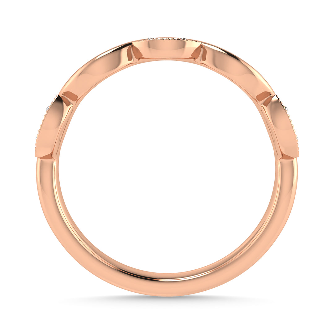Diamante 1/20 Ct.Tw. Banda apilable en oro rosa de 10 quilates