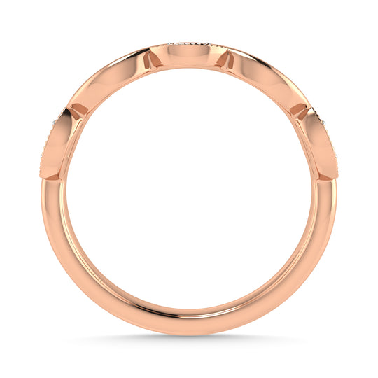 Diamante 1/20 Ct.Tw. Banda apilable en oro rosa de 10 quilates