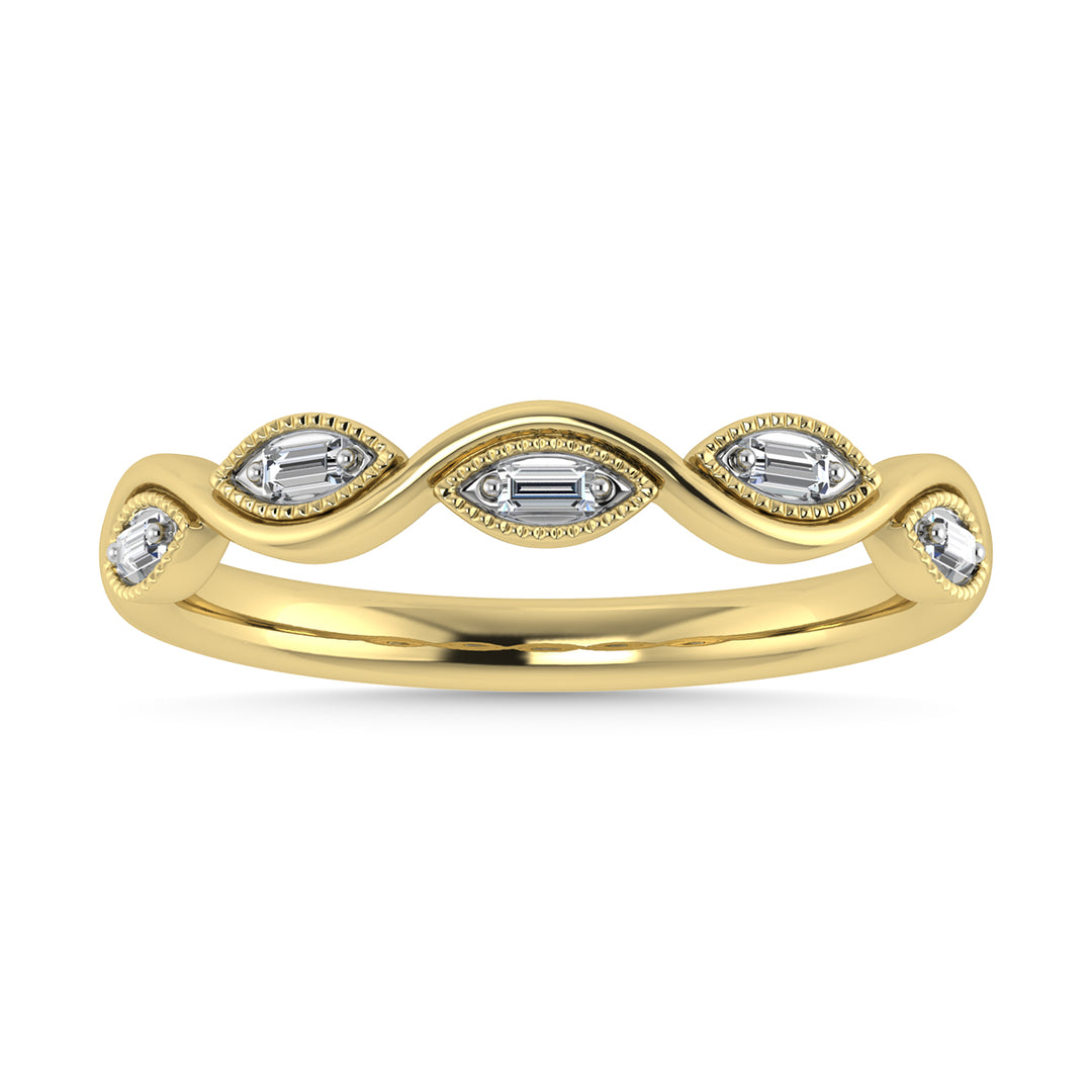 Diamante 1/20 Ct.Tw. Banda apilada en oro amarillo de 10 quilates