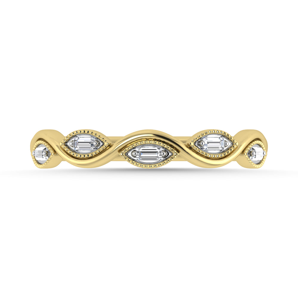 Diamante 1/20 Ct.Tw. Banda apilada en oro amarillo de 10 quilates