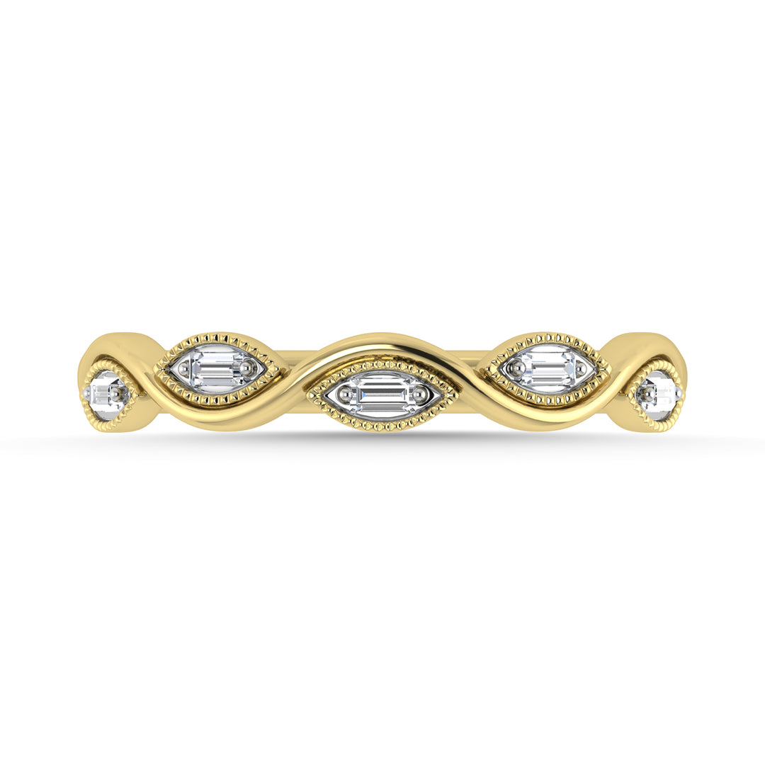 Diamante 1/20 Ct.Tw. Banda apilada en oro amarillo de 10 quilates
