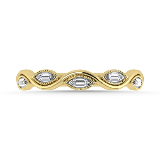 Diamante 1/20 Ct.Tw. Banda apilada en oro amarillo de 10 quilates