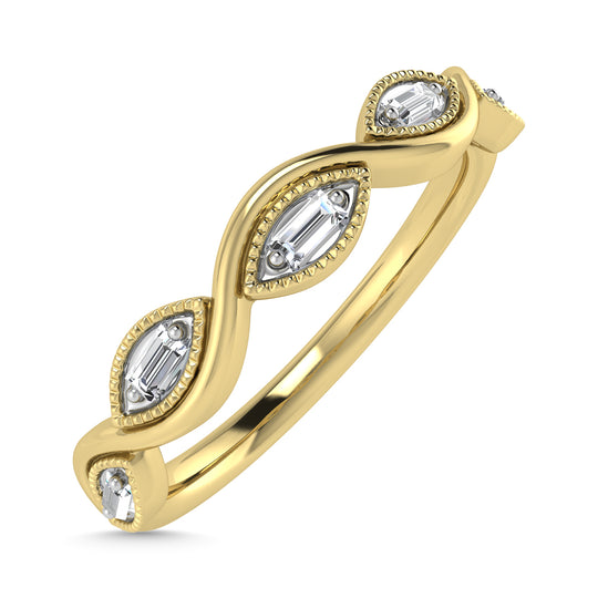 Diamante 1/20 Ct.Tw. Banda apilada en oro amarillo de 10 quilates