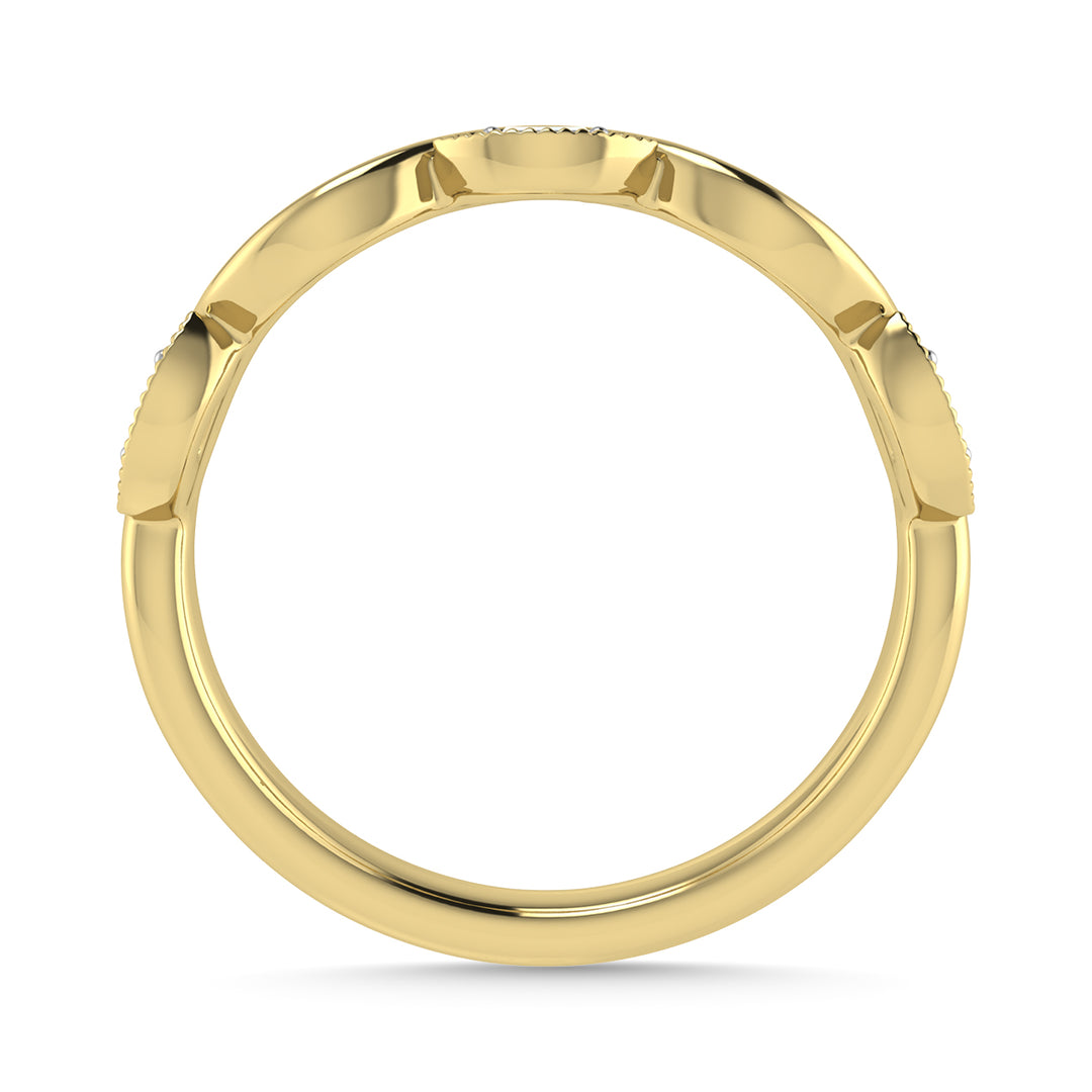 Diamante 1/20 Ct.Tw. Banda apilada en oro amarillo de 10 quilates