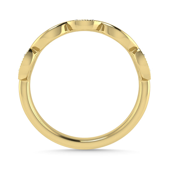 Diamante 1/20 Ct.Tw. Banda apilada en oro amarillo de 10 quilates