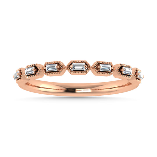 1/10 Ct. Tw. Diamond Stackable Band in 10K Rose Gold