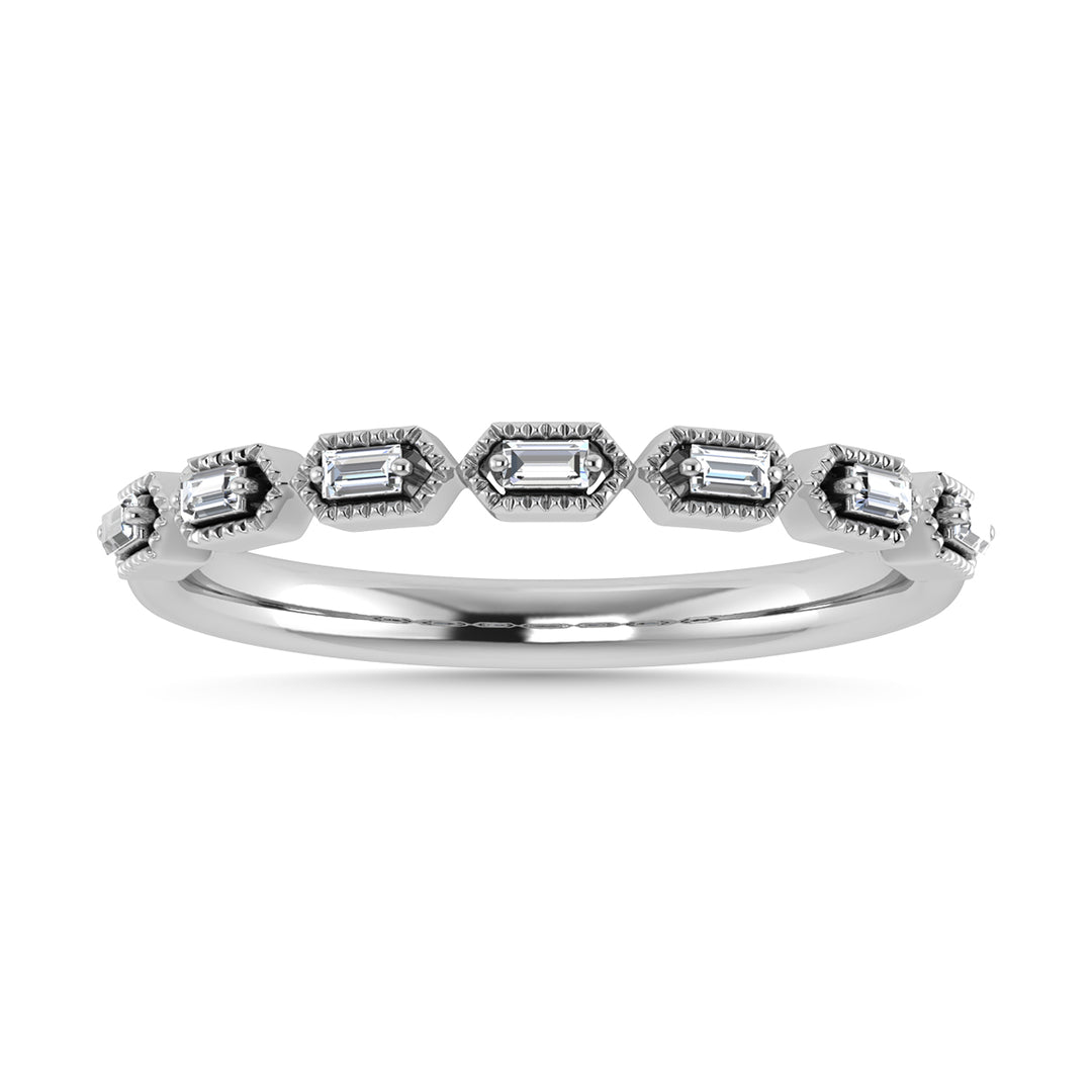 Diamante 1/10 Ct.Tw. Banda apilada en oro blanco de 10 quilates