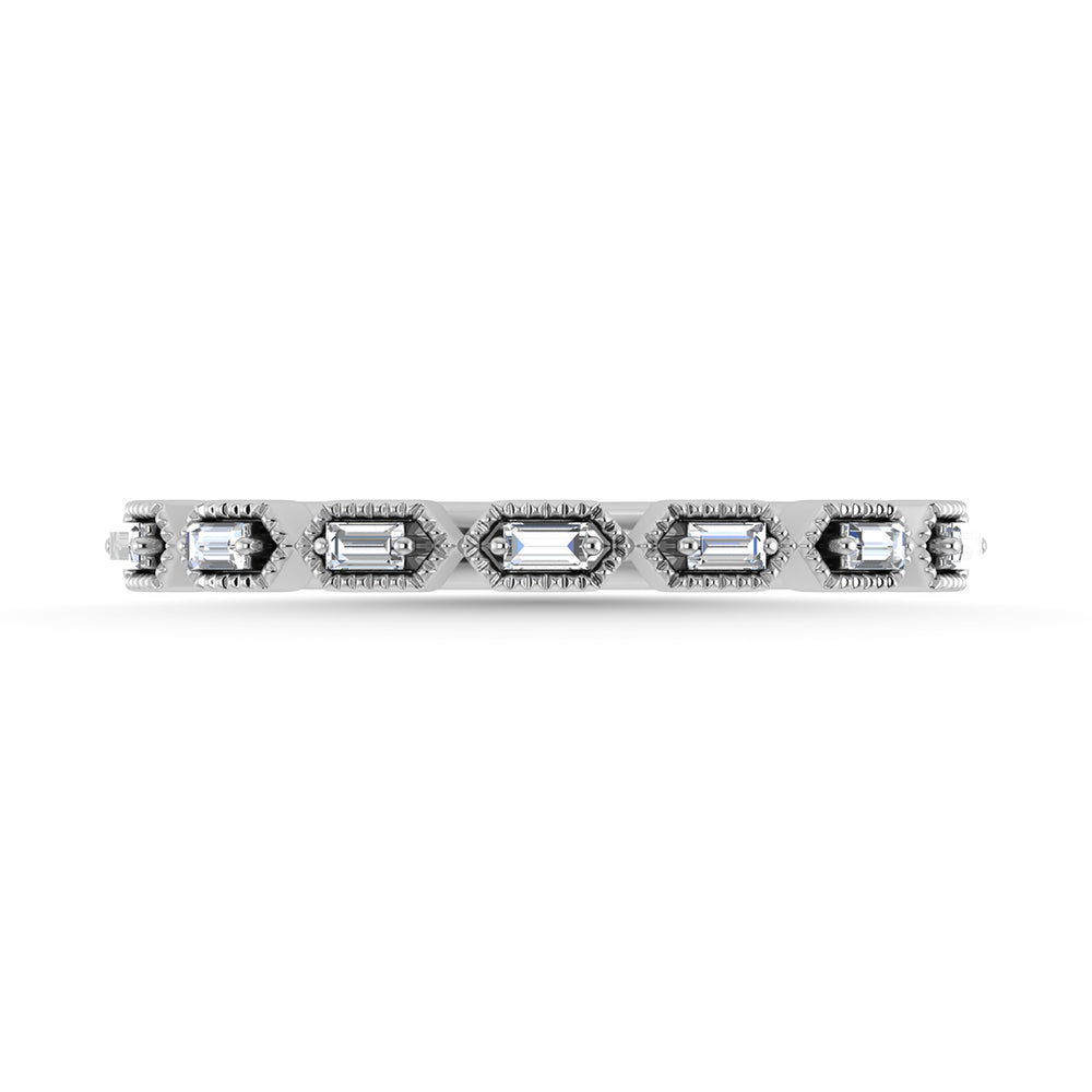 Diamante 1/10 Ct.Tw. Banda apilada en oro blanco de 10 quilates