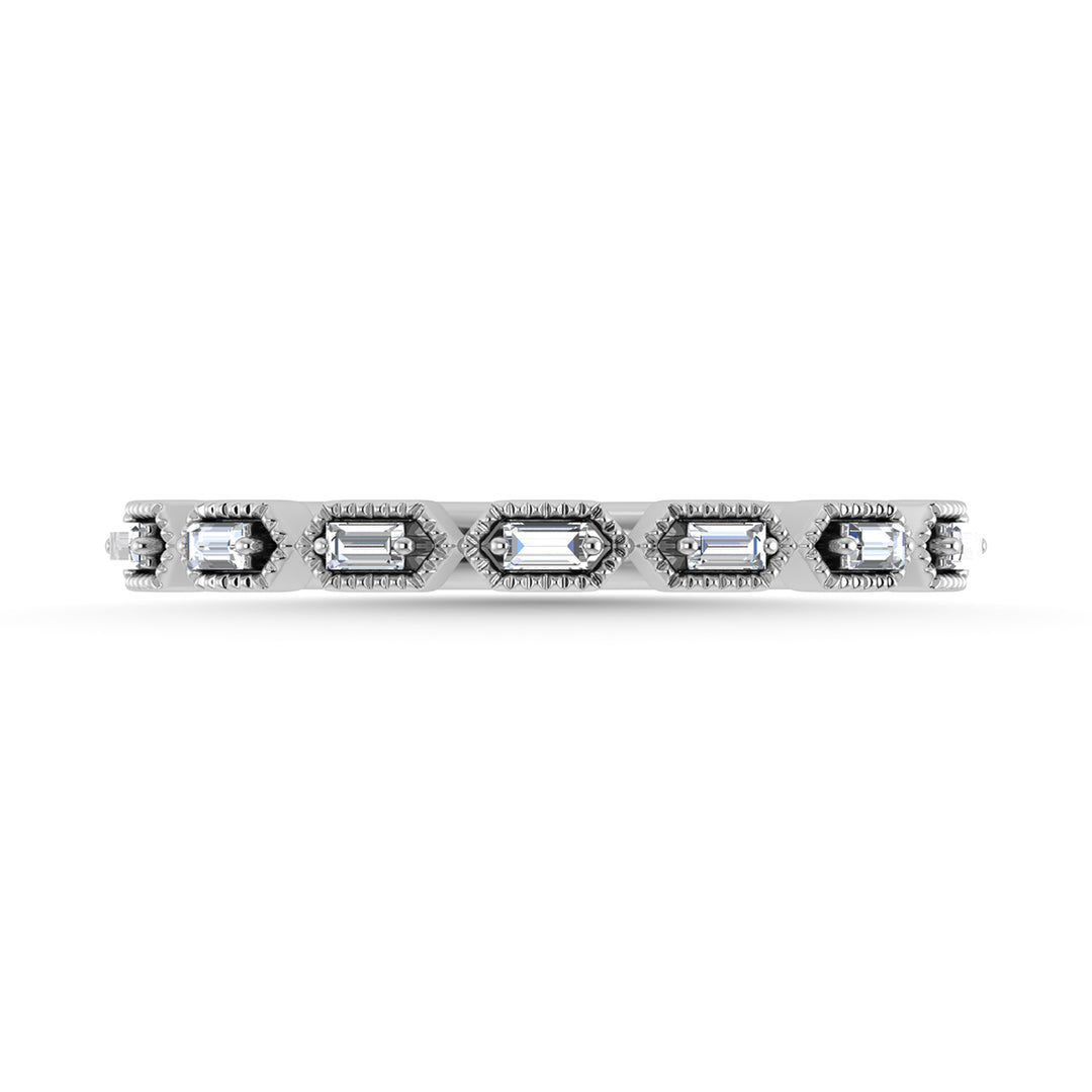 Diamante 1/10 Ct.Tw. Banda apilada en oro blanco de 10 quilates